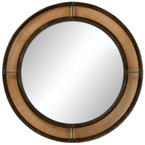 Mesa de comedor redonda madera flotante, tablero de carruaje