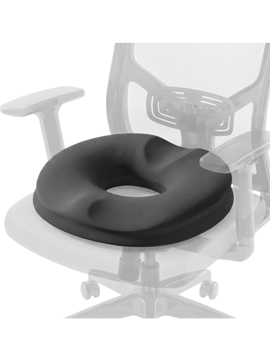 Cojin ergonomico de espuma viscoelastica para asiento con soporte lumbar transpirable y base antideslizante