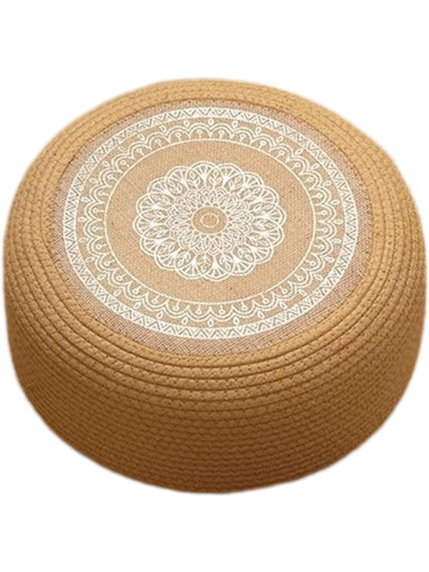 Cojin de tatami para suelo de tejido natural de paja gruesa transpirable para meditacion y hogar