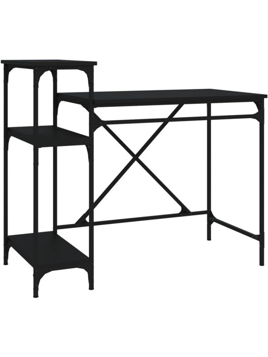 Mesa de oficina con estantes integrados y acabado elegante para ordenador y zona de estudio