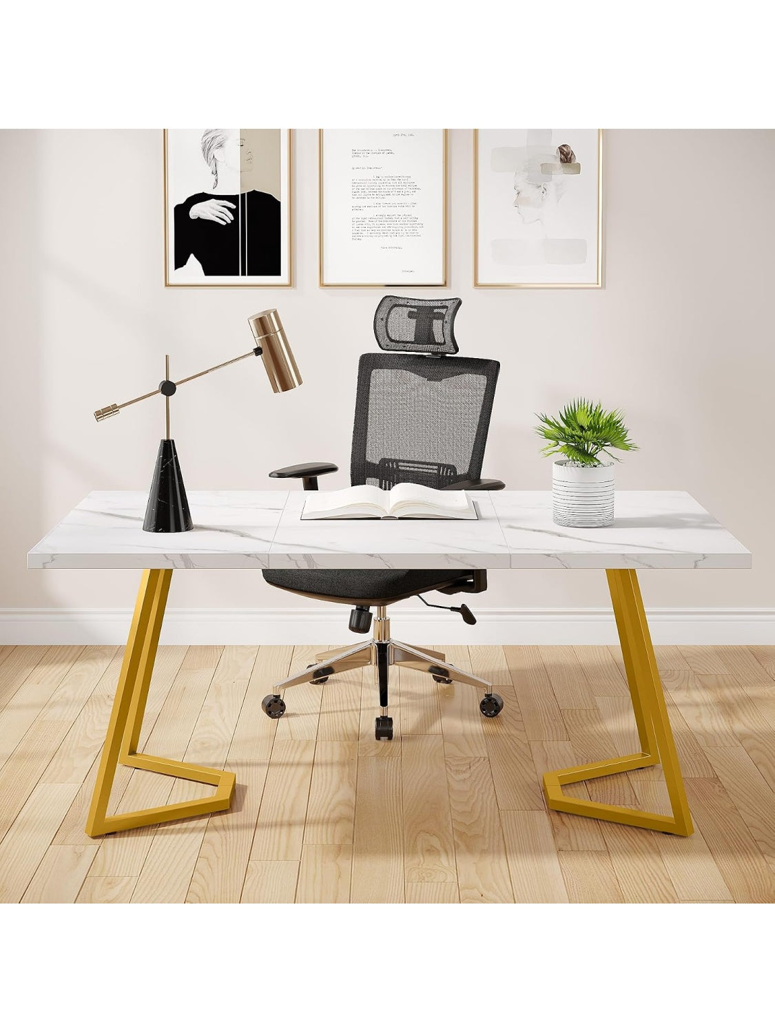 Mesa de ordenador amplia de 140 cm con superficie de trabajo para oficina estudio o reuniones