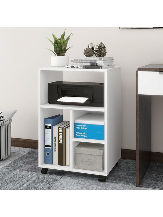Mesa auxiliar movil para impresora con ruedas y diseno practico para espacios de oficina