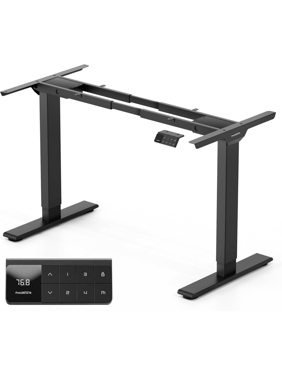 Escritorio elevable electrico con doble motor y cuatro posiciones de memoria para trabajo ergonomico