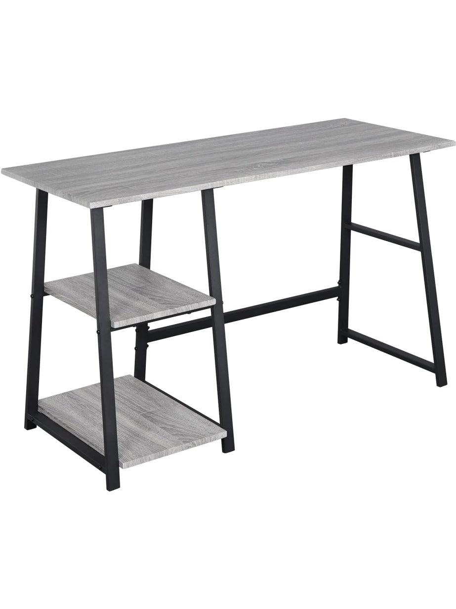 Mesa de ordenador con dos estantes reversibles y diseno funcional para estudio y oficina domestica